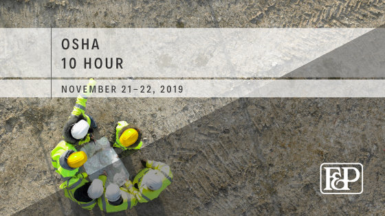 November Risk Control Outreach: OSHA-10 Hour
